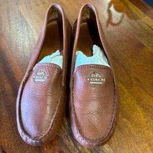 Coach: Brown Slip On leather Loafers 
Women’s Size 9